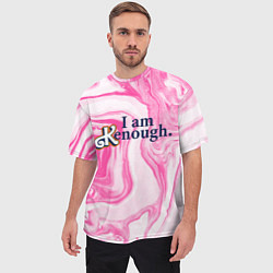 Футболка оверсайз мужская I am kenough - розовые разводы краски, цвет: 3D-принт — фото 2