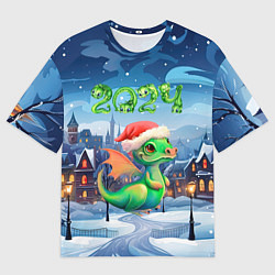 Мужская футболка оверсайз Милый дракончик 2024