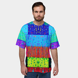 Футболка оверсайз мужская Геометрическая абстракция - капли дождя, цвет: 3D-принт — фото 2
