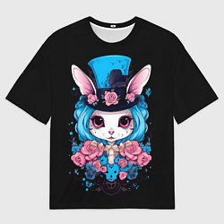 Футболка оверсайз мужская Зайка с розами на Хэллоуин, цвет: 3D-принт