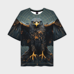 Мужская футболка оверсайз Орёл с расправленными крыльями