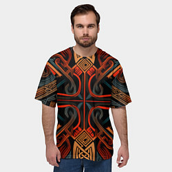 Футболка оверсайз мужская Орнамент в скандинавском стиле, цвет: 3D-принт — фото 2