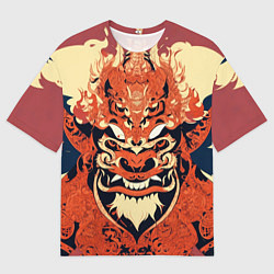 Футболка оверсайз мужская Баронг индонезийские узоры, цвет: 3D-принт