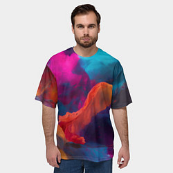 Футболка оверсайз мужская Акварельные краски, цвет: 3D-принт — фото 2