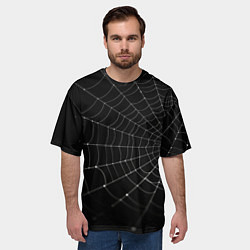 Футболка оверсайз мужская Паутина на черном фоне, цвет: 3D-принт — фото 2