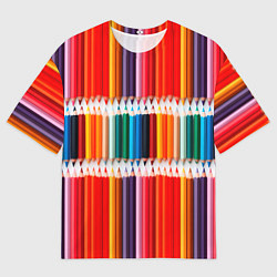 Мужская футболка оверсайз Заточенные цветные карандаши