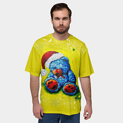 Футболка оверсайз мужская Плюшевый Санта Клаус, цвет: 3D-принт — фото 2