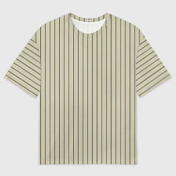 Мужская футболка оверсайз Серо-бежевый широкая полоска