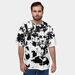 Футболка оверсайз мужская Морда льва - абстракция, цвет: 3D-принт — фото 2