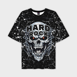 Мужская футболка оверсайз Hard rock - evil skull