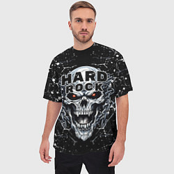 Футболка оверсайз мужская Hard rock - evil skull, цвет: 3D-принт — фото 2