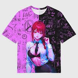 Футболка оверсайз мужская Неоновая Макима, цвет: 3D-принт