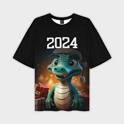 Мужская футболка оверсайз Новый год 2024 символ года