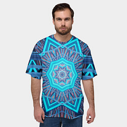 Футболка оверсайз мужская Геометрический орнамент мандалы, цвет: 3D-принт — фото 2