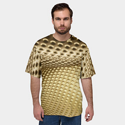 Футболка оверсайз мужская Золотая сетка абстракция, цвет: 3D-принт — фото 2