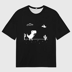 Мужская футболка оверсайз Динозавр гугл хром Dino