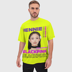 Футболка оверсайз мужская Jennie - певица Blackpink, цвет: 3D-принт — фото 2
