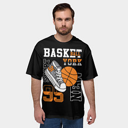 Футболка оверсайз мужская Basketball New York, цвет: 3D-принт — фото 2