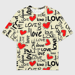 Мужская футболка оверсайз Abstraction of love