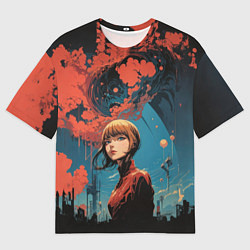 Футболка оверсайз мужская Девушка в сумерках, цвет: 3D-принт