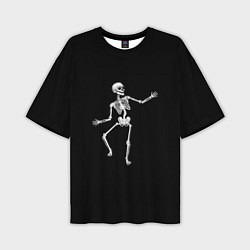Мужская футболка оверсайз Скелет disco