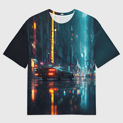 Футболка оверсайз мужская Уличный пейзаж, цвет: 3D-принт