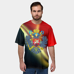Футболка оверсайз мужская Герб РФ патриот, цвет: 3D-принт — фото 2