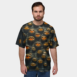 Футболка оверсайз мужская Глаза на стене, цвет: 3D-принт — фото 2
