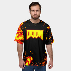 Футболка оверсайз мужская Doom огненный марс, цвет: 3D-принт — фото 2
