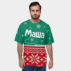 Футболка оверсайз мужская Маша новогодний, цвет: 3D-принт — фото 2