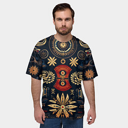Футболка оверсайз мужская Узор в славянском стиле, цвет: 3D-принт — фото 2