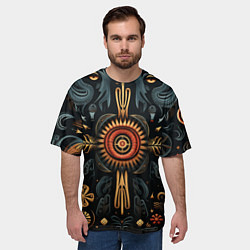 Футболка оверсайз мужская Паттерн в славянской стилистике, цвет: 3D-принт — фото 2