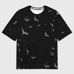 Футболка оверсайз мужская Летучие мыши на черном небе, цвет: 3D-принт