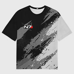 Мужская футболка оверсайз N7 - mass effect monochrome