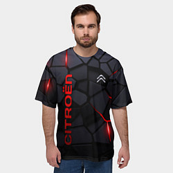 Футболка оверсайз мужская Citroen - плиты с эффектом свечения, цвет: 3D-принт — фото 2