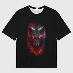Футболка оверсайз мужская Огненный волк, цвет: 3D-принт