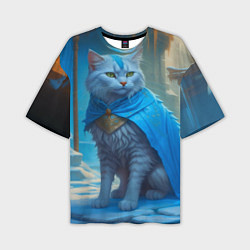 Мужская футболка оверсайз Снежный кот