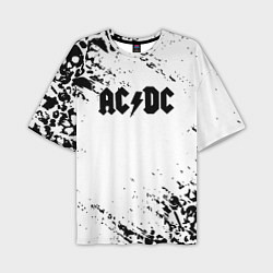 Мужская футболка оверсайз ACDC rock collection краски черепа