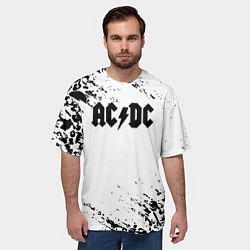 Футболка оверсайз мужская ACDC rock collection краски черепа, цвет: 3D-принт — фото 2