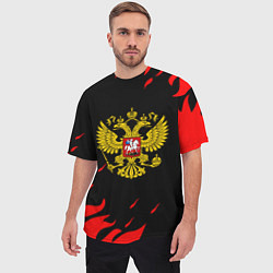 Футболка оверсайз мужская Герф россия красный огонь, цвет: 3D-принт — фото 2