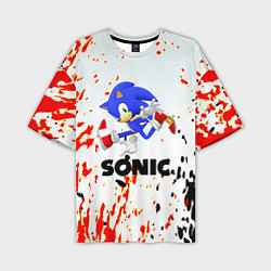 Мужская футболка оверсайз Sonic краски абстрактные