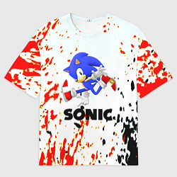 Футболка оверсайз мужская Sonic краски абстрактные, цвет: 3D-принт