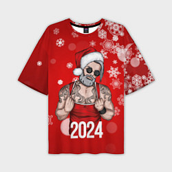 Мужская футболка оверсайз Cool man Santa