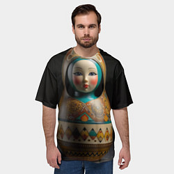 Футболка оверсайз мужская Матрёшка от ai, цвет: 3D-принт — фото 2