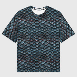 Мужская футболка оверсайз Dragon scale pattern