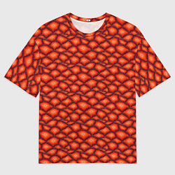 Футболка оверсайз мужская Чешуя огненного дракона, цвет: 3D-принт