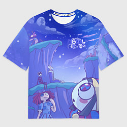 Мужская футболка оверсайз The Amazing Digital Circus night