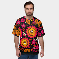 Футболка оверсайз мужская Хохлома параноидальная, цвет: 3D-принт — фото 2