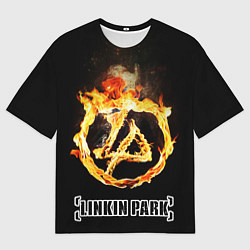 Футболка оверсайз мужская Linkin Park - fire logo, цвет: 3D-принт