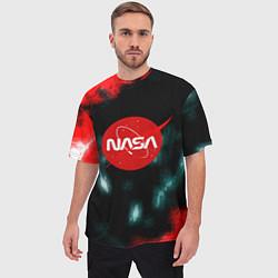 Футболка оверсайз мужская NASA космос краски, цвет: 3D-принт — фото 2